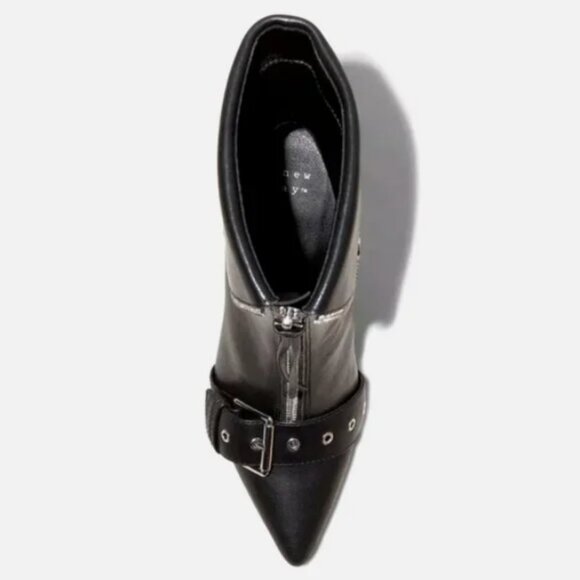 Women's Mickey Point Toe Moto Ankle Boots - A New Day™ Black 6 - Picture 3 of 3